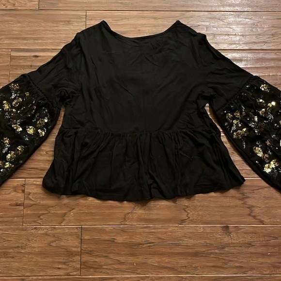 Anthropologie Neale Sequined Peplum Top Size M - Picture 7 of 10